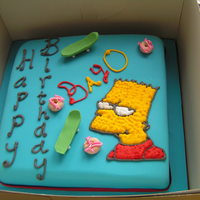 Bart Simpson Vanilla Sponge cake filled IMBC for a boy who loves bart Simpson