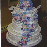 Bridal Shower Cake 3 double layer tiers, chocolate, vanilla and strawberry. Butter Cream frosting