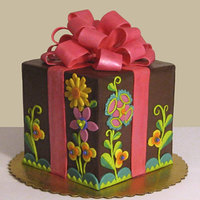 Wrapped Present Chocolate Kahlua cake with fondant decorations