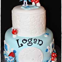 Smurf Theme Christening Cake 