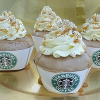 Chocolate Caramel Macchiato Cupcakes These are Macchiato cupcakes.. I made the Starbucks "cup" look alike to complete the "look"..it is just plain printer...