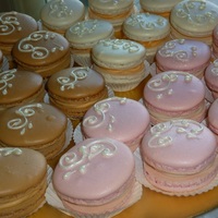 French Macarons Decorated W White Chocolate French macarons decorated w/ white chocolate