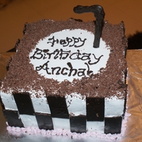 Chocolate And Fresh Cream Birthday Cake Chocolate cake with vanilla icing