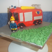 Fireman Sam 1st 3d cake, Fireman Sam & his fire engine Jupiter