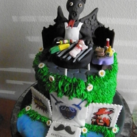 Dragon Father's Day Cake Dragons BBQ Themed Cake done for Father's Day, with a bunch of my husbands geeky interests thrown in, lol.