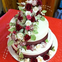 Ruby Wedding Anniversary Cake my parents ruby wedding anniversary cake. My mum loved all my handmade flowers :)