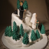 Bride And Groom Ski Cake This is a cake that was used for the cake cutting at a wedding. They already had a sheet cake ordered to serve the guests. The bride wanted...