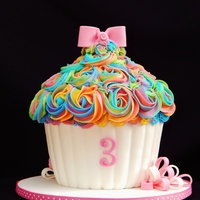 Rainbow Buttercream Giant Cupcake 