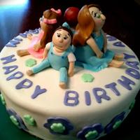 4Th Cake - Happy Birthday Auntie! This cake I made for my sister in law. She is a wonderful aunt and loves her nieces and nephews so much she wanted a cake with them on it....