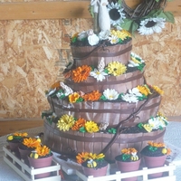 Country Wedding Yep! This is the cake I mentioned in the forum. The Delivery from hell.Yep! To a barn in cow field.