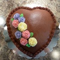 Heart Shaped Basketweave *Buttercream icing with gum paste carnations/roses
