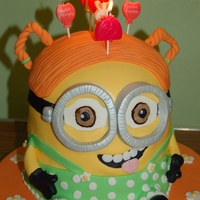 Girl Minion Cake My daughter wanted a girl minion so this was what I came up with