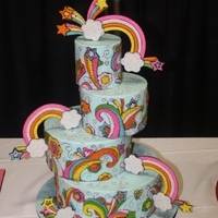 Painted Rainbow-2Nd Place This was one of my entries in to the 2012 That Takes The Cake show in Austin, it took 2nd place in the Adult Advanced Novelty Tiered...