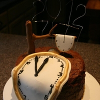 New Year's Eve Dali-Esque Cake Something a little different on the classic clock-themed cake. Chocolate cake with mocha cream filling, covered in fondant with fondant...