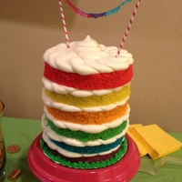 Rainbow Cake I made this for one of my good friends baby shower. Everyone loved it! It did take alot more time to do than i thought because i only had...