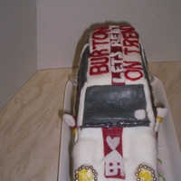 Company Logo Mini Car Cake - The Cake Moves On The Wheels! Moving mini car cake for firm of lettings agents opening new office. I bought a toy truck for 99p, broke away the top part, leaving axle...