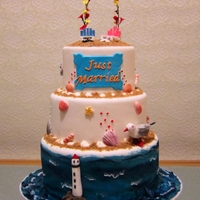 Beach/ocean Theme Wedding Cake This is for Adelaide Royal show 2012, Novice section - Modern Wedding Cake.