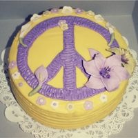 Lillies/peace Sign Cake 