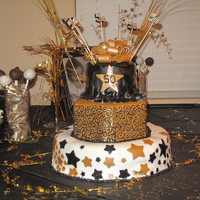 Mom's 50Th Birthday Cake The theme was gold and black.