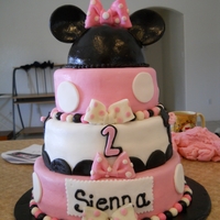 3Rd Cake I Made This was created for a lovely 2 yr olld who just adores Minnie Mouse