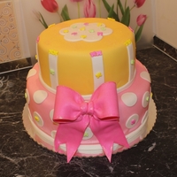 Pink,yellow Birthday Cake For my little princess's 3rd birthday