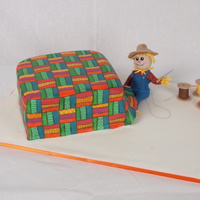 Scarecrow Sewing Quilt Autumn quilt Inspiration Challenge" Cake. I thought it'd be cute to take a "fall" character and make it sew the quilt...