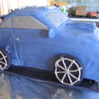 Blue Car My 2nd fondant cake - 1st for client outside family.