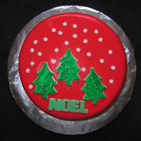 Christmas Trees, Snow 8in fruit cake