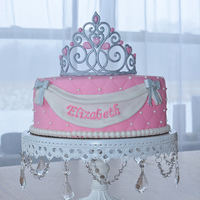 Princesstiara Cake 9 Round Chocvanilla Marble Cake Hand Made Gumpaste Tiara And Fondant Swag Princess/Tiara cake. 9" Round Choc/Vanilla marble cake. Hand made gumpaste tiara and fondant swag.