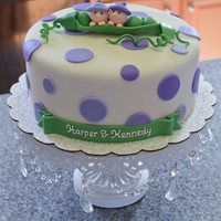 "two Peas In A Pod" Baby Shower Cake For Twin Girls. "Two peas in a pod" baby shower cake for twin girls. 9" Round cake, 4" tall. 3 layers of cake, vanilla/choc/vanilla,...