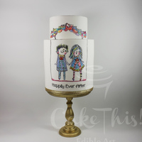 Hand Painted Wedding Cake My Jane Donaldson inspired Wedding Cake