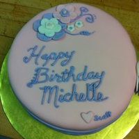 Scallop Birthday Cake Pink and Purple Birthday cake