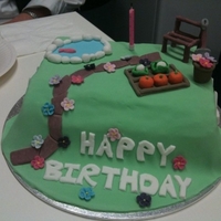 Garden Cake An early cake attempt. Garden themed (June 2010)