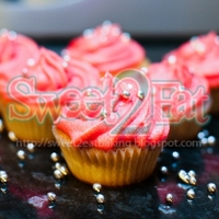Pink Frosted Cupcakes First attempt at frosting swirls. With edible silver balls. Next time, I will try to make them look more pretty.