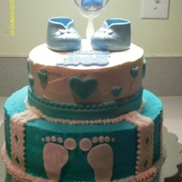 Blue Baby Shower Cake. 