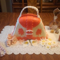 Purse Cake. Chocolate cake topped with MMF.