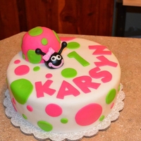 Lady Bug Cake Fondant covered
