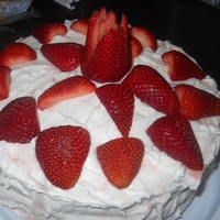 Strawberry Strawberry CakeVanilla FrostingFresh Strawberries