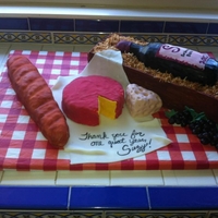 Wine And Cheese Picnic A cake I made for my boss...1 year anniversary at a resort in the wine country. I've been dying to make this and I finally had the...