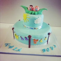 Baby Shower Red Velvet cake with fondant decorations