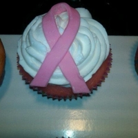 Breast Cancer Awareness Cupcake I made 4 dozen of these for a bake sale to raise money for a breast cancer awareness fund at a local hospital. They are pink french vanilla...