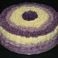 Ribbon Icing Crysanthemum Birthday Cake Ribbon icing crysanthemum birthday cake. This was my first attempt at buttercream icing a cake. Really lovely effect.