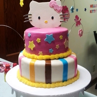 Hello Kitty Cake This Hello Kitty cake was for my daughter's 4th birthday. It was my first time working with fondant and my first tiered cake. I...