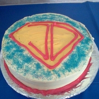 Super Jd! This cake went along with the super hero cake pops i made for my son. Instead of an 'S' for superman, i used my sons initials.