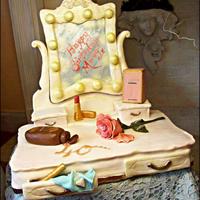 French Boudoir Dressing Table *French style dressing table cake made for a surprise 40th. Largest cake I have made since starting last year, and the most time consuming...