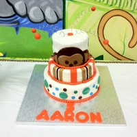 Monkey Cake This cake is the first tiered cake I have ever made. I made this cake for my nephew Aaron who was turning 5, strawberry, vanilla, and...