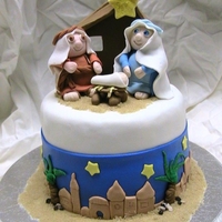 Nativity Cake gum paste & fondant