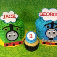 Thomas The Tank Engine And James *smash cakes for twins turning 2