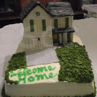 New House This was for a newlywed couple who had just bought their first house. The house was made of a foam core base and covered with fondant....