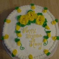 Anniversary Cake Traditional Wedding cake flavorYellow buttercream roses